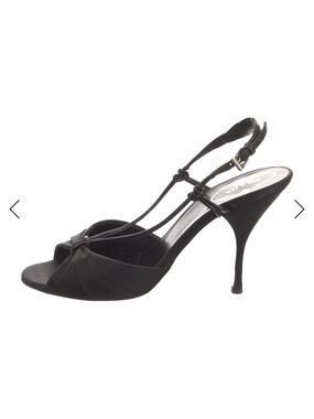 Black Slingback Stiletto Heels - Women's Elegant Evening Sandals